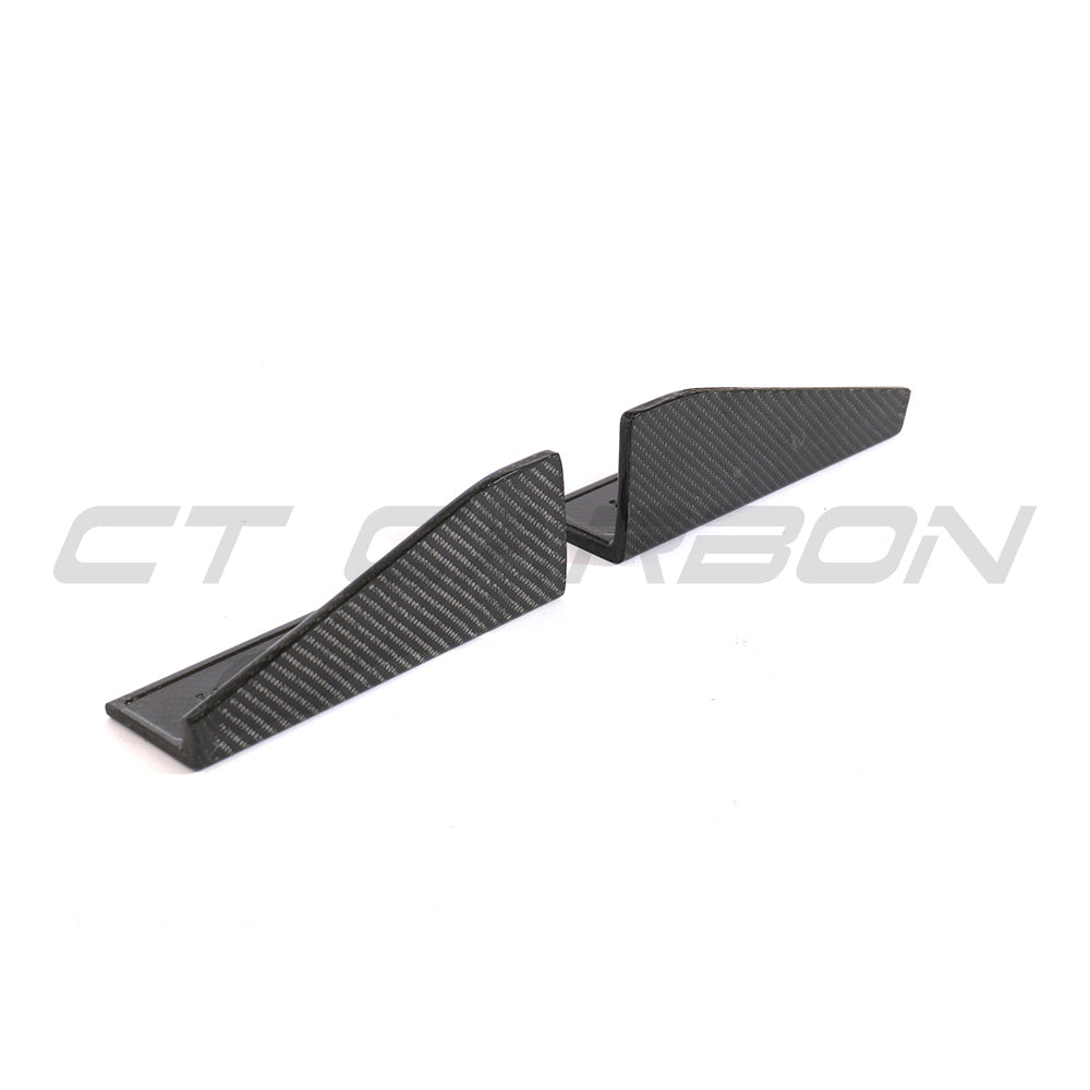 Carbon fibre side skirts for Audi TTRS Quattro MK3 2015-2018, by CT Carbon, shown on a sleek sports car.