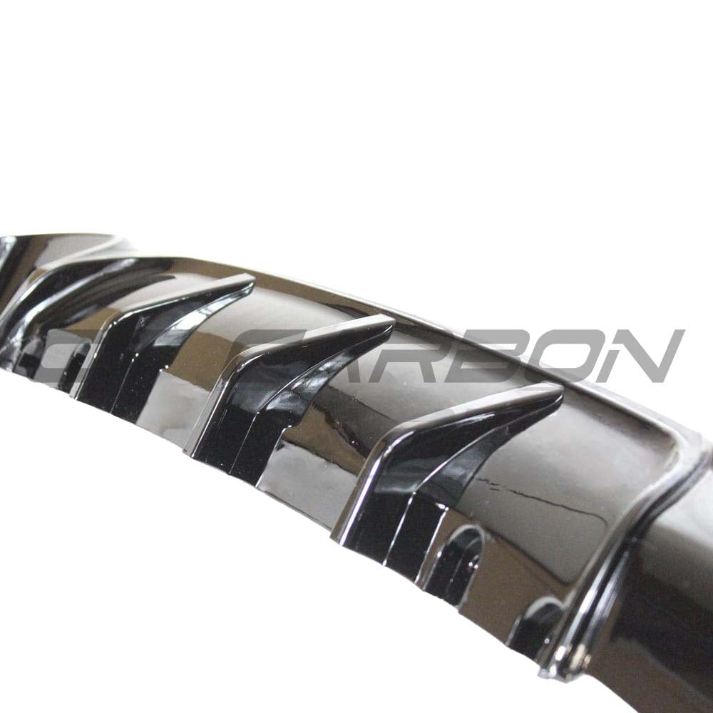 BMW 2 Series F22 gloss black full kit with twin exhaust diffuser by CT Carbon, featuring sleek MP style design.
