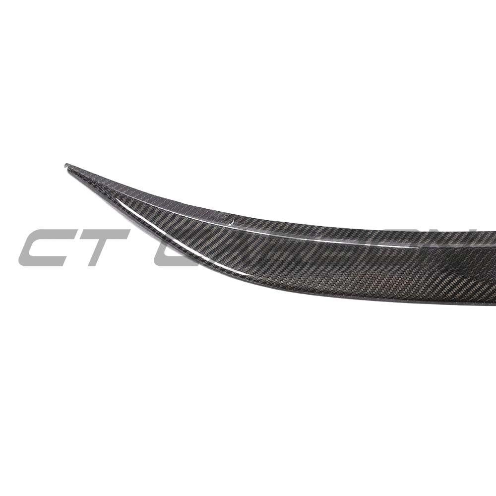 BMW M3 G80 G20 carbon fibre spoiler by CT Carbon, OEM style, lightweight, aerodynamic rear spoiler for 2018+ 3 Series models.