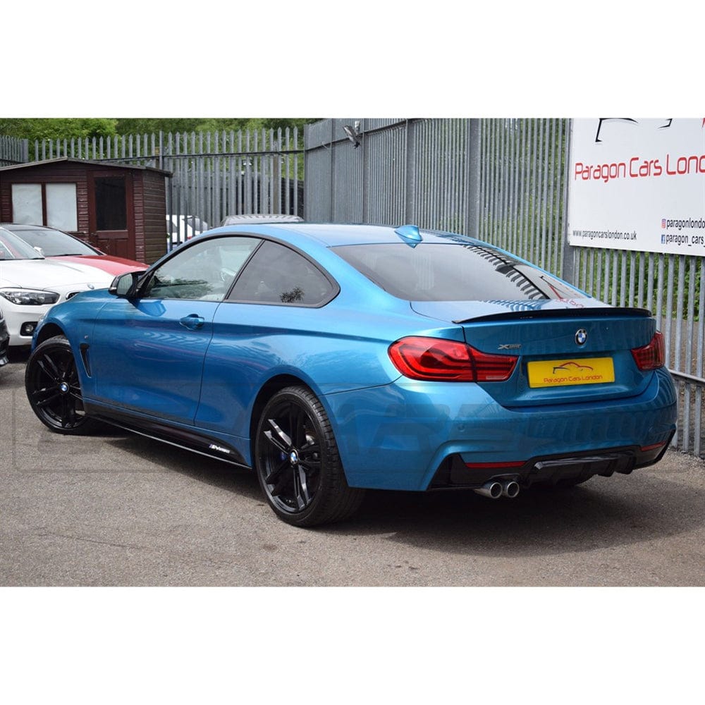 BMW 4 Series F36 2013-2020 CT Carbon gloss black full kit with twin exhaust, MP style, including side and rear body parts.