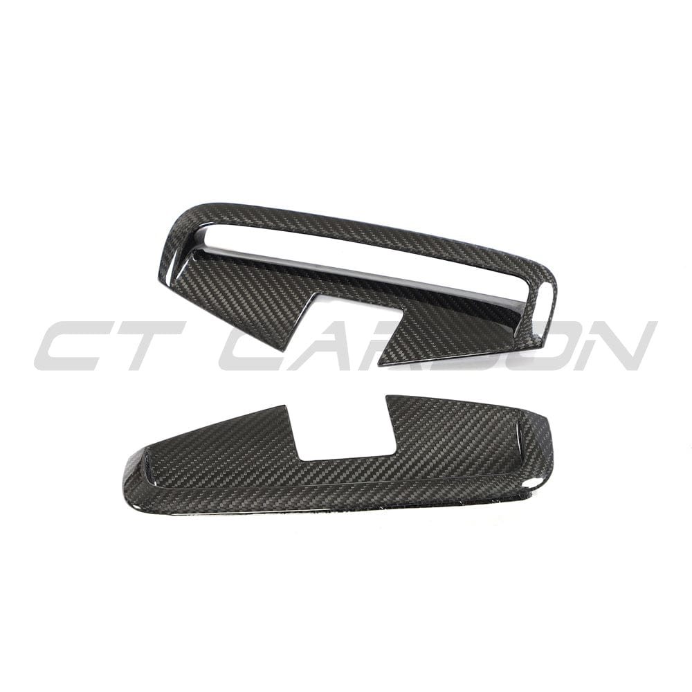 Set of four carbon fibre vents for BMW 4 Series G22/G23 2020+ accessories by CT Carbon, shown on a vehicle.