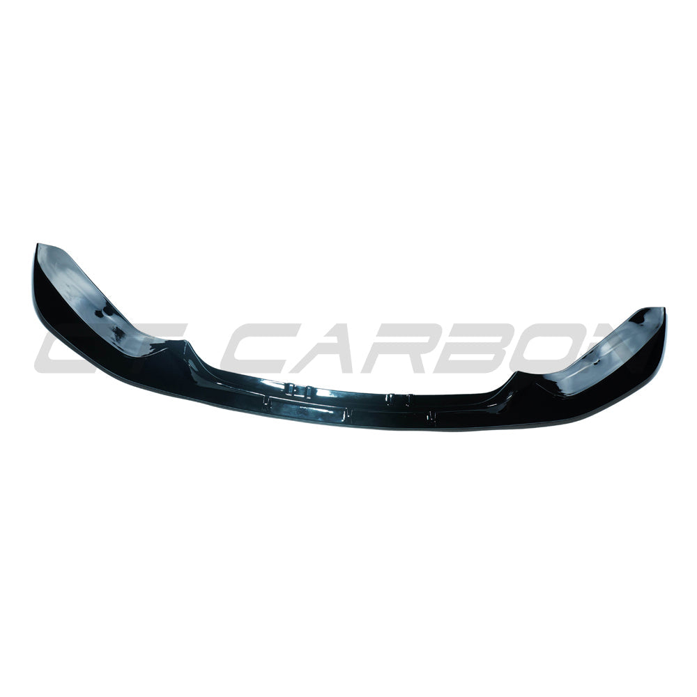 BMW F20 F21 1 Series LCI gloss black splitter by CT Carbon, showing the sleek, aerodynamic front splitter design.