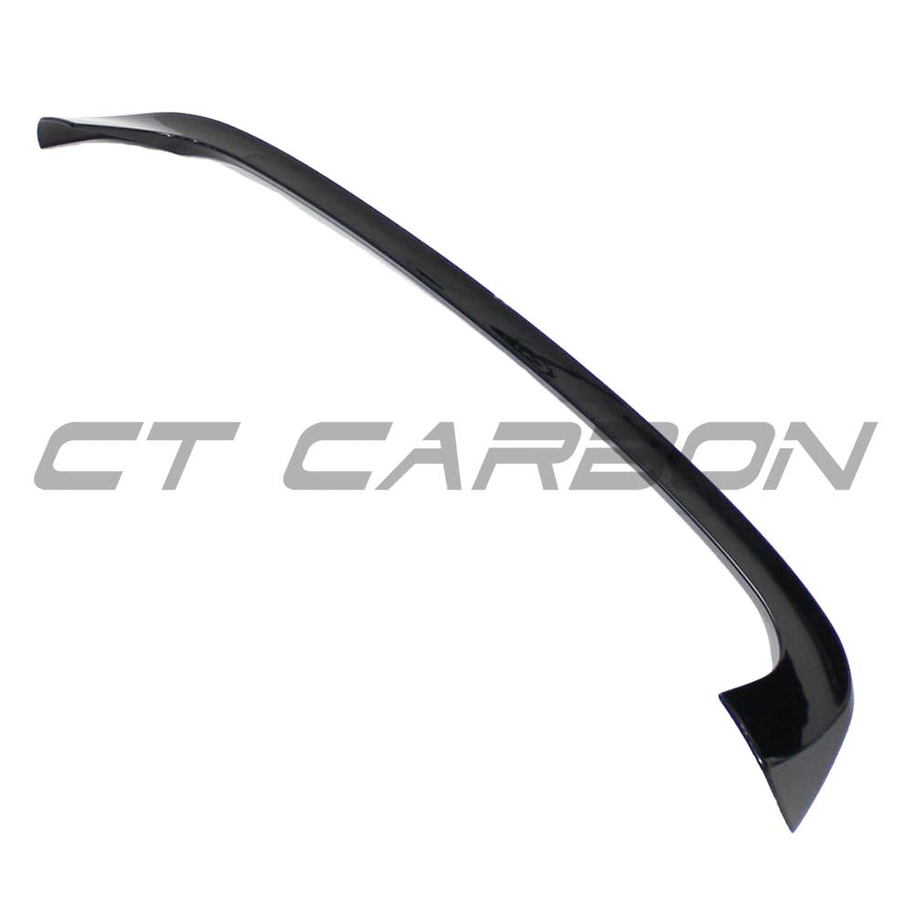 BMW F20 F21 1 Series LCI gloss black spoiler by CT Carbon, shown on the car's rear with a sleek, aerodynamic design.