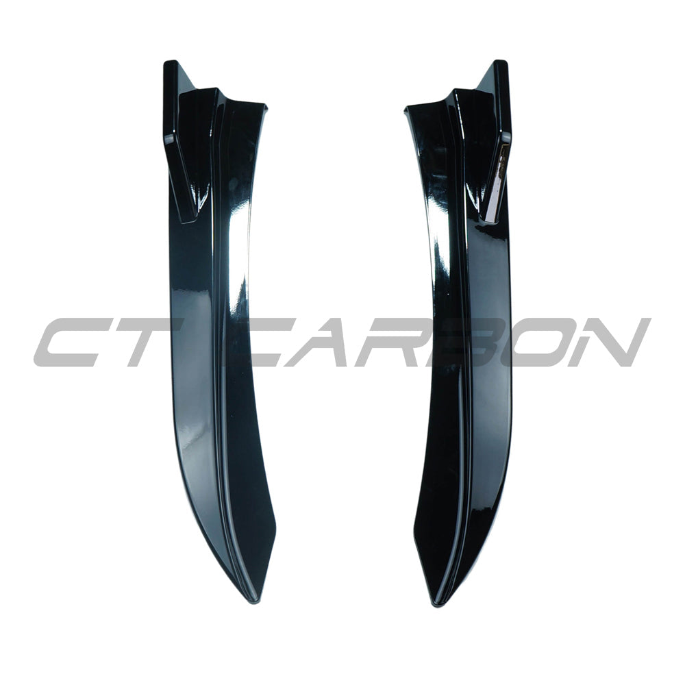 BMW F30/F31 3 Series gloss black rear bumper corners by CT Carbon, showcasing sleek, automotive accessories for enhanced style.