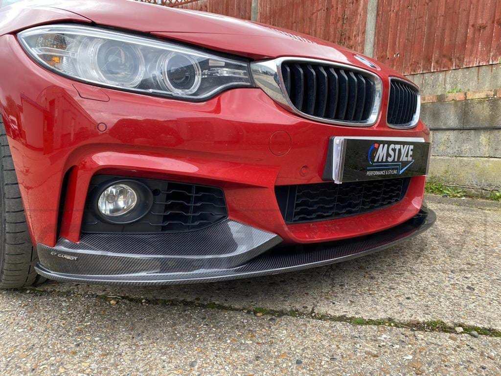 BMW F36 4 Series Coupe full carbon fibre kit by CT Carbon, featuring twin exhaust and MP style design.