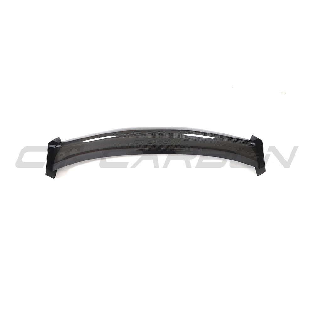BMW F80 M3 and F30 3 Series carbon fiber swan neck wing spoiler by CT Design, showcasing sleek aerodynamic design.