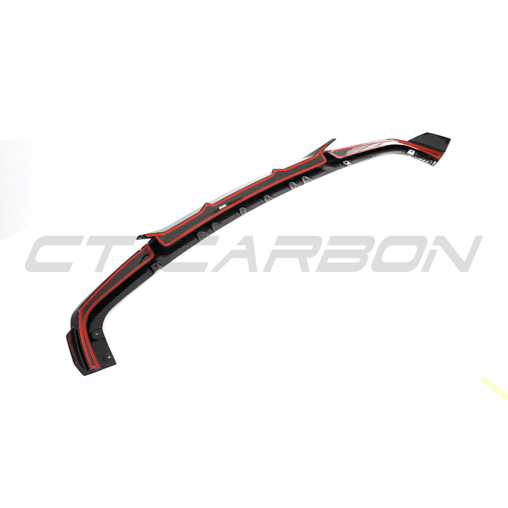 BMW F95 X5M 2019-2022 pre-LCI carbon fibre full kit by CT Design, including splitter with detailed carbon fiber finish.