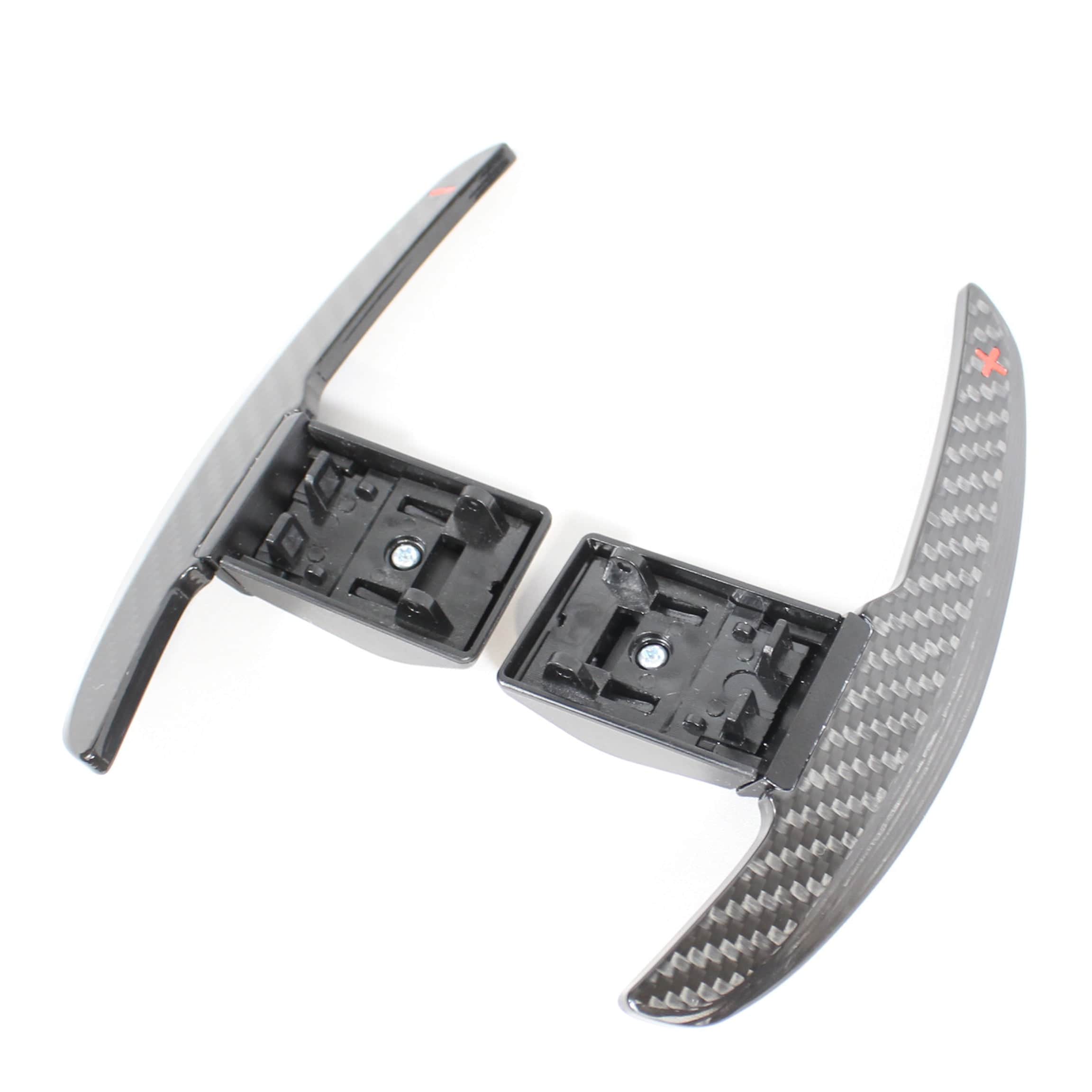BMW Fxx carbon fiber shifter paddles by CT Carbon, a sleek accessory for enhanced driving style and control.