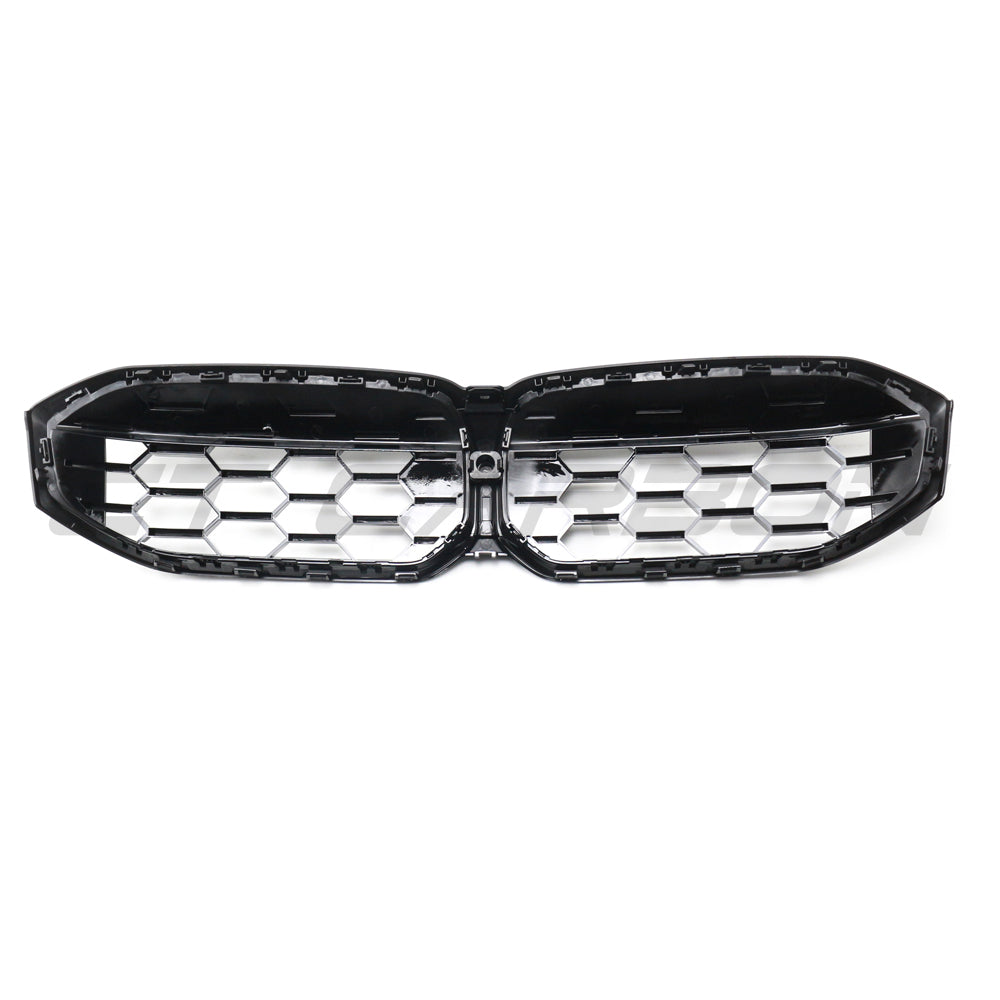 BMW G20/G21 3 Series LCI 2022+ CT Carbon gloss black front grille, close-up view showing the sleek grille design.