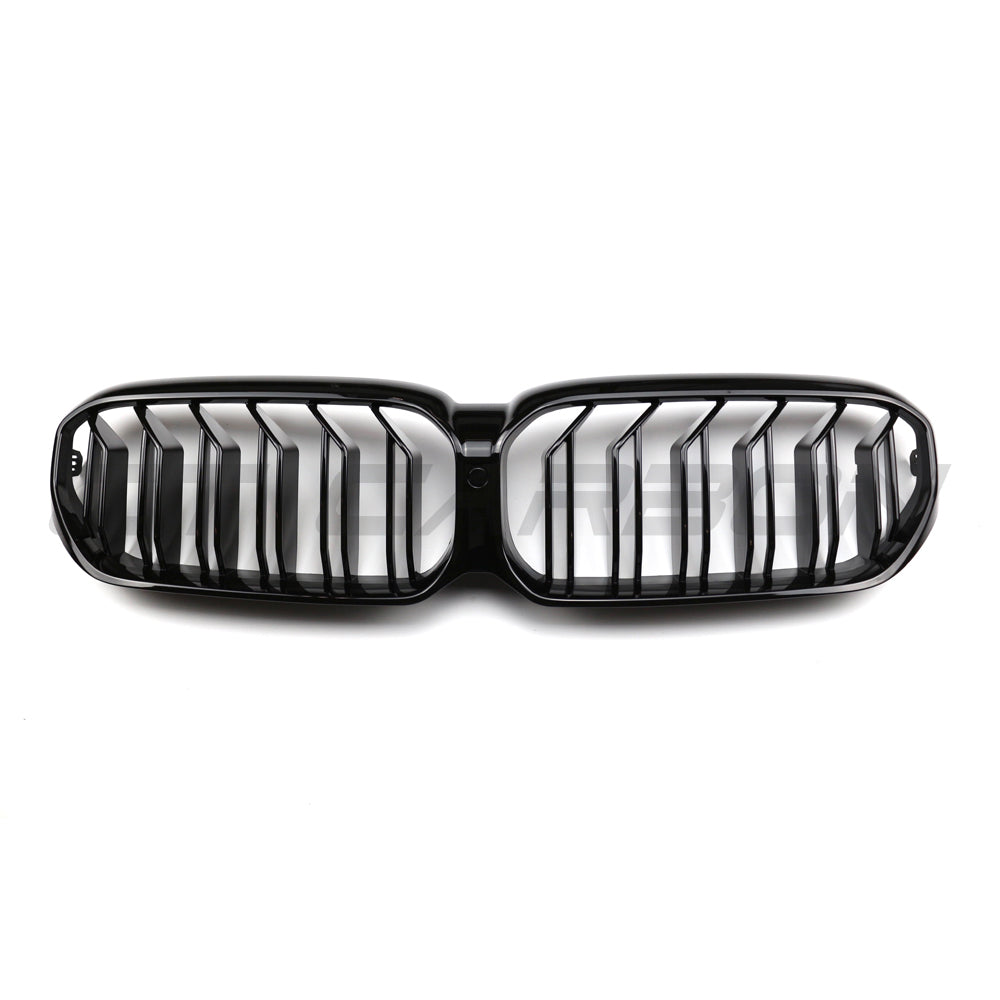 BMW G30 G31 5 Series LCI double slat grille by CT Carbon, close-up view of the black aerodynamic grille design.