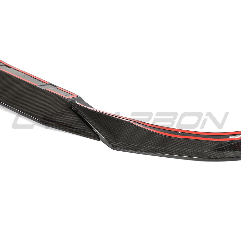 BMW G42 2 Series 2022+ CT Carbon full carbon fibre kit with splitter, showcasing sleek black carbon fiber details on the car.