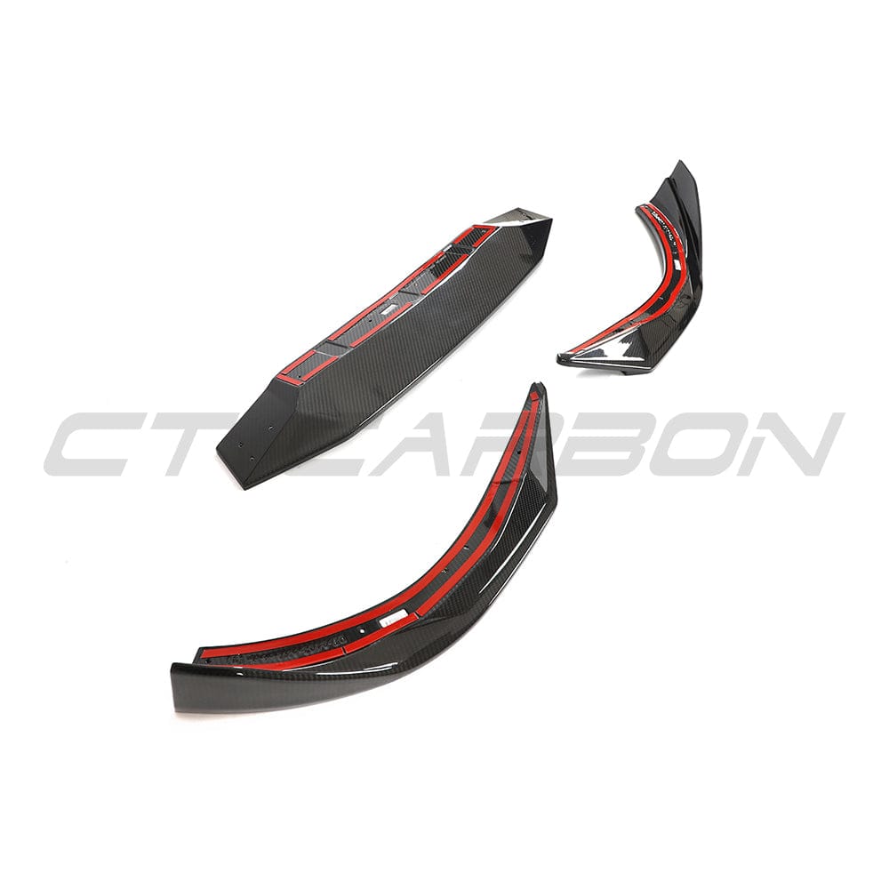 BMW G42 2 Series 2022+ CT Carbon full carbon fibre kit, featuring splitter and aerodynamic enhancements on the car's front.