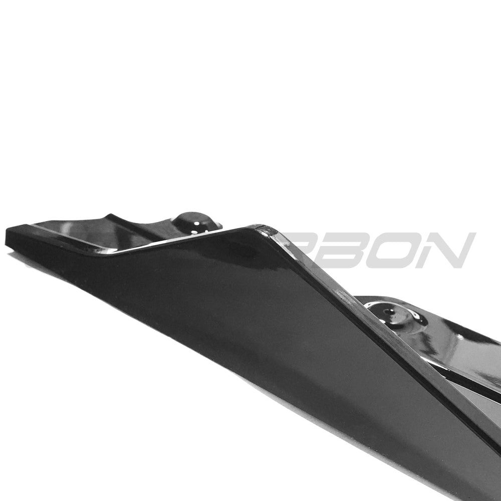 BMW G42 2 Series side skirts by CT Carbon in gloss black, designed for a sleek, aerodynamic look on the vehicle.