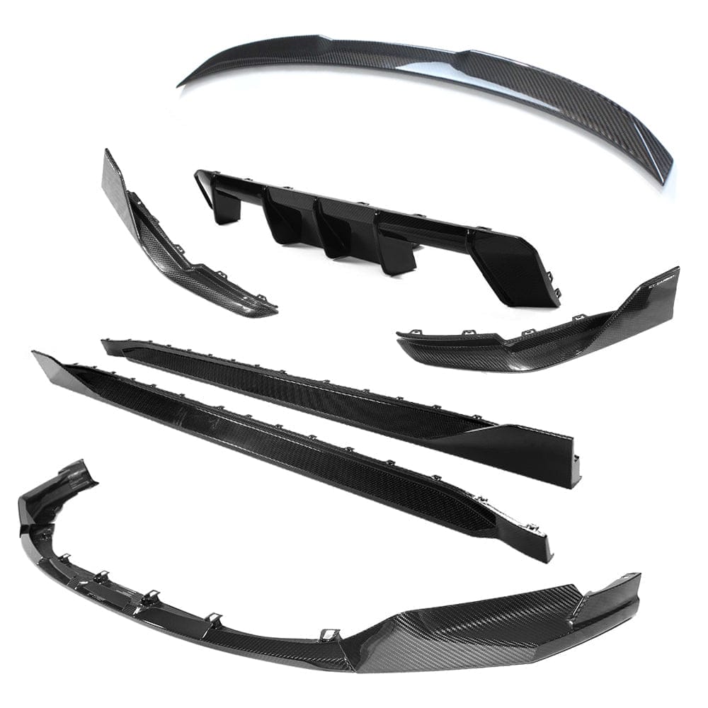 BMW G80 M3 full carbon fiber kit by CT Carbon featuring MP style components on a sleek sports car.
