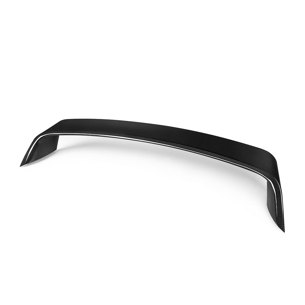BMW G87 M2 and G42 2 Series carbon fiber wing spoiler by CT Carbon, showcasing sleek V5 design on the car.