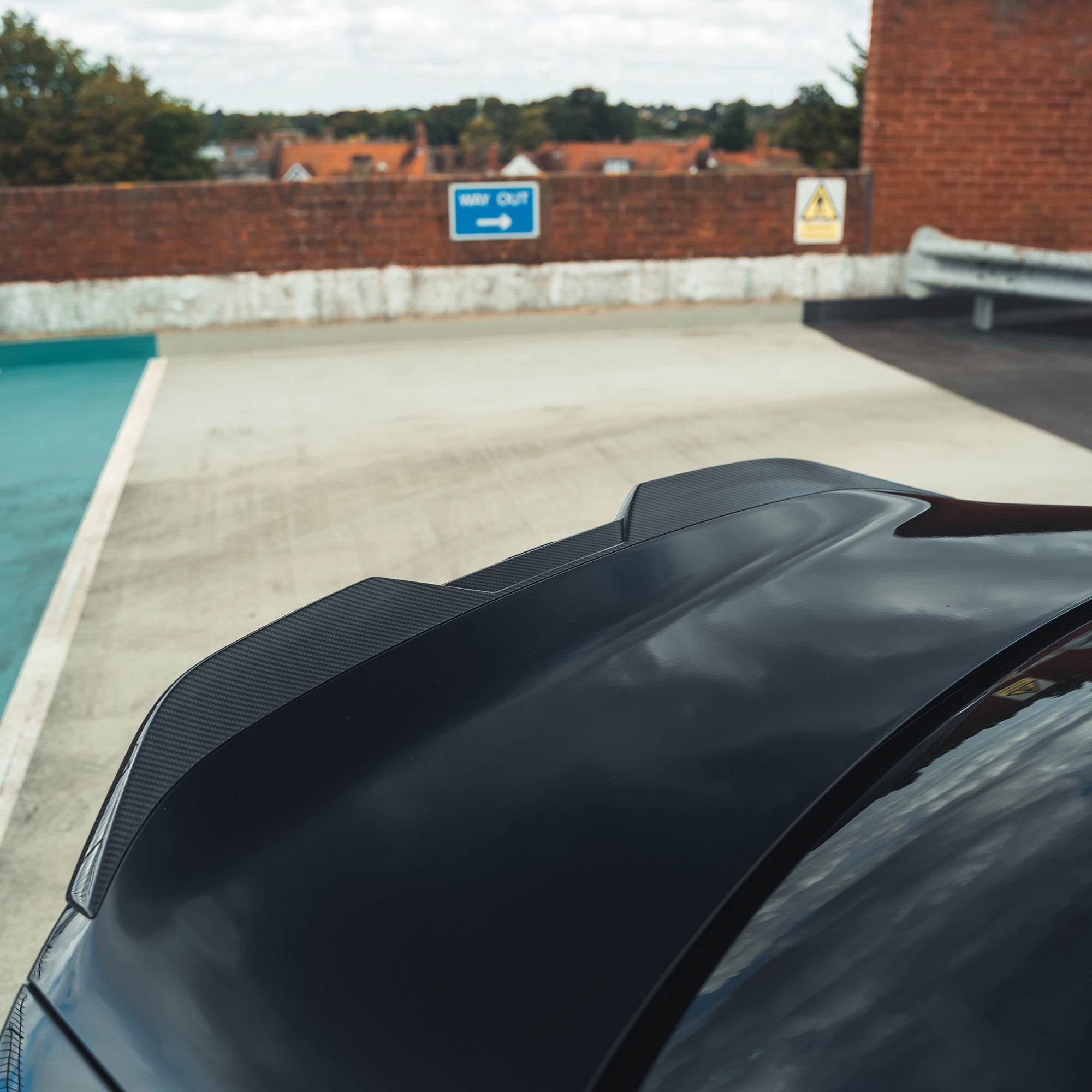 BMW G87 M2 G42 2 Series carbon fibre spoiler by CT Carbon, V1, featuring sleek MP-style design on a sporty coupe.
