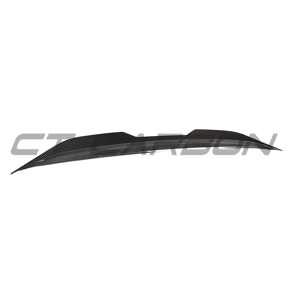 BMW G87 M2 and G42 2 Series carbon fibre spoiler by CT Carbon, showing the sleek, aerodynamic spoiler design on the vehicle.