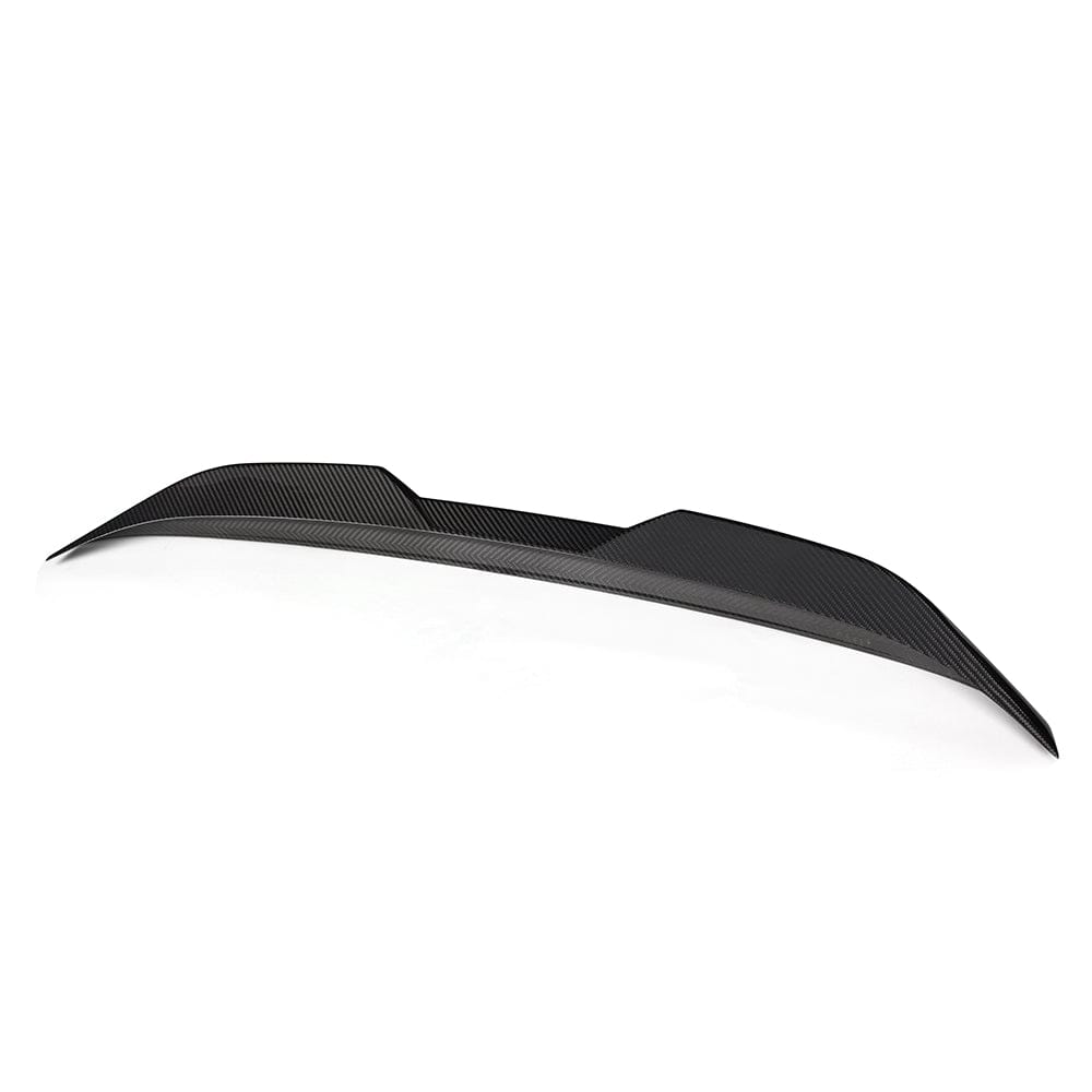 BMW G87 M2 and G42 2 Series carbon fibre spoiler by CT Carbon, V1 style, showing sleek aerodynamic design on the car.