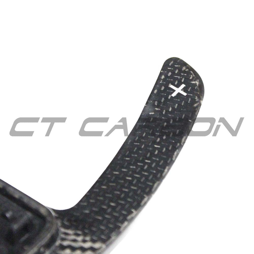 BMW GXX/F40 Carbon Fibre Shifter Paddles by CT Carbon, sleek carbon fiber accessories for stylish gear shifting.