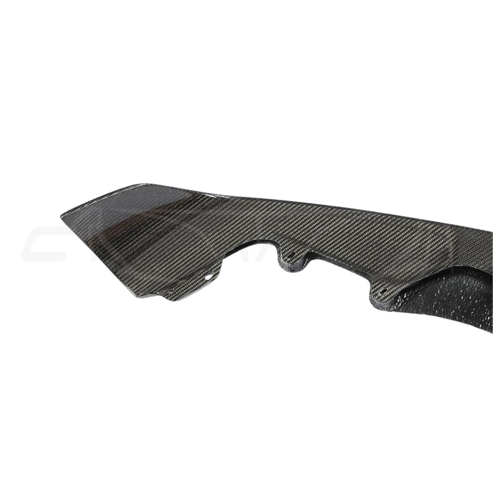 BMW M2 F87 N55 carbon fiber splitter by CT Carbon, showcasing its sleek design and lightweight construction.