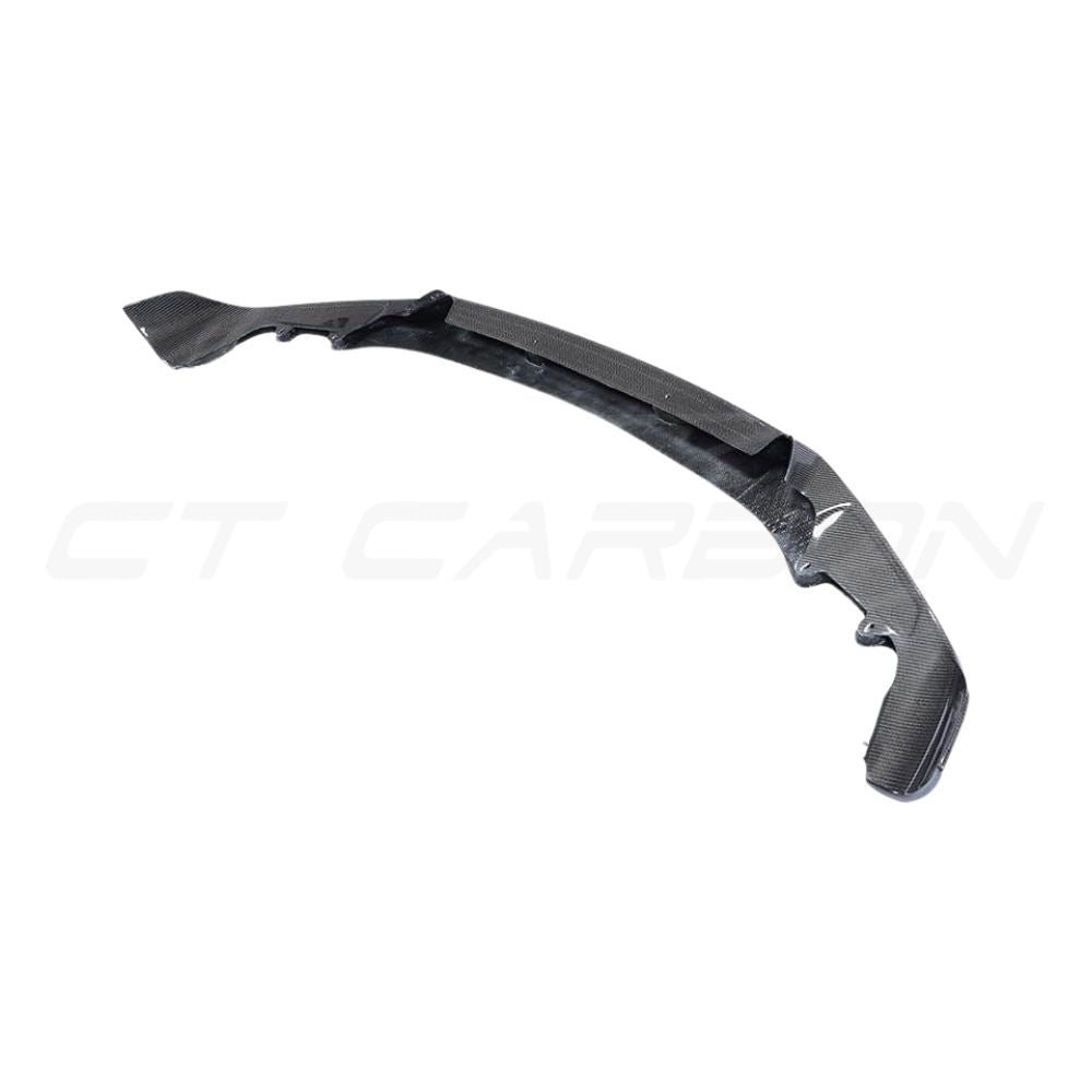 BMW M2 F87 N55 CT Carbon fiber splitter in black with V4 design, designed for aggressive front-end styling.