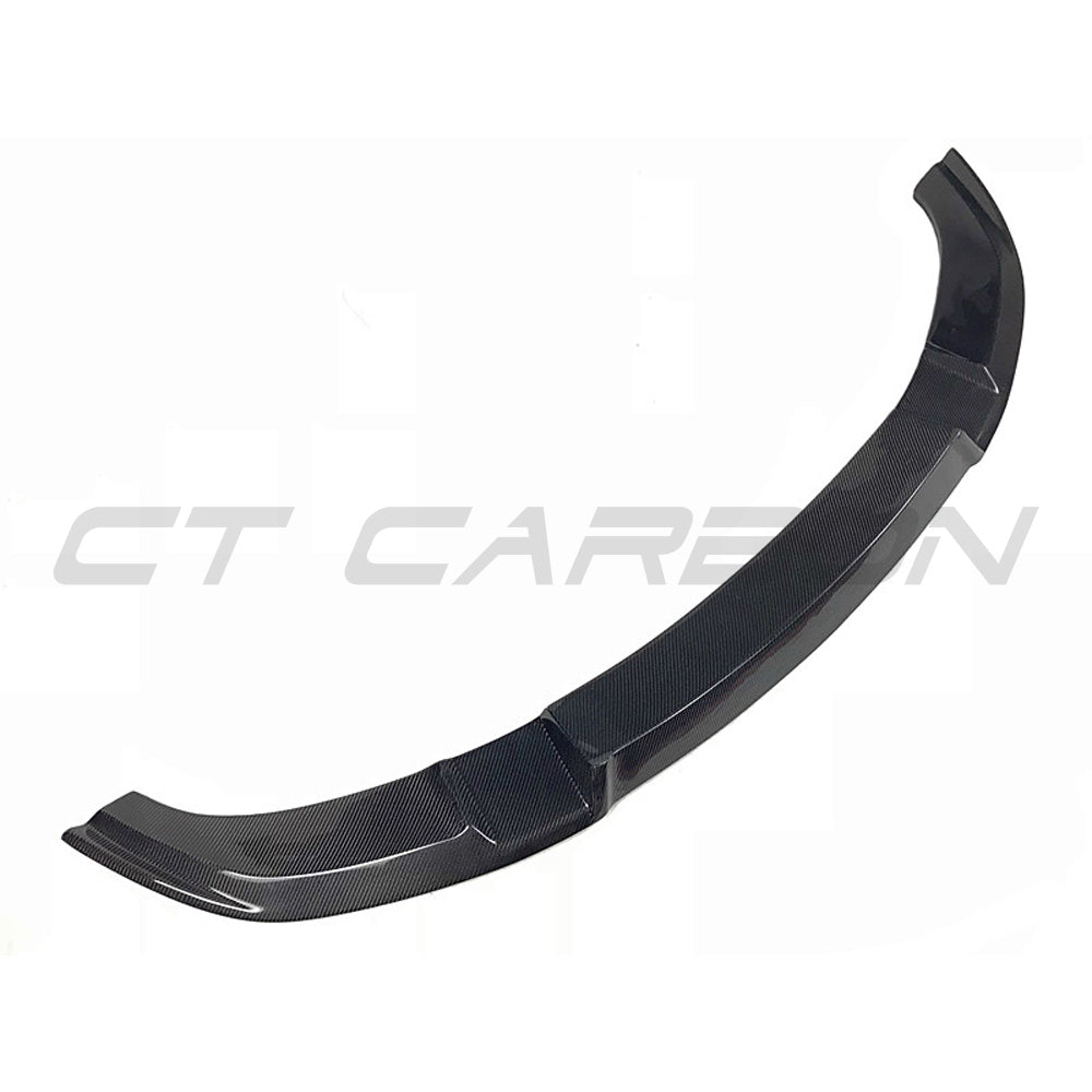 BMW M2 F87 N55 2015-2017 carbon fiber splitter by CT Carbon, featuring M4 CS style design for enhanced aerodynamics.