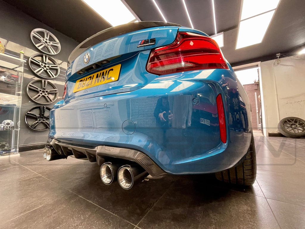 BMW M2 F87 with CT Carbon OG full carbon fibre kit, showcasing the V2 design on the car's exterior.