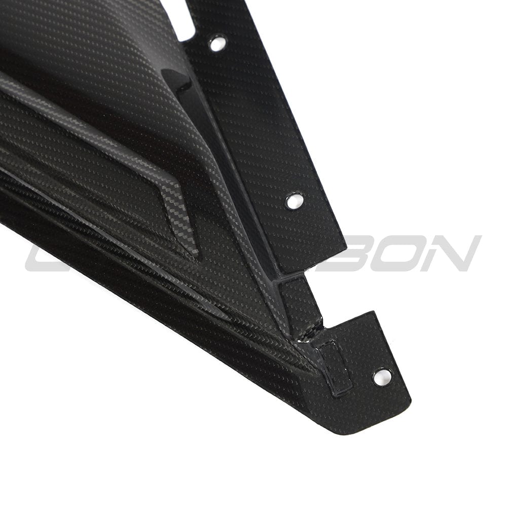BMW M2 M3 M4 G87 G80 G81 G82 G83 carbon fiber air intake cover by CT Carbon, close-up of sleek, lightweight automotive accessory.