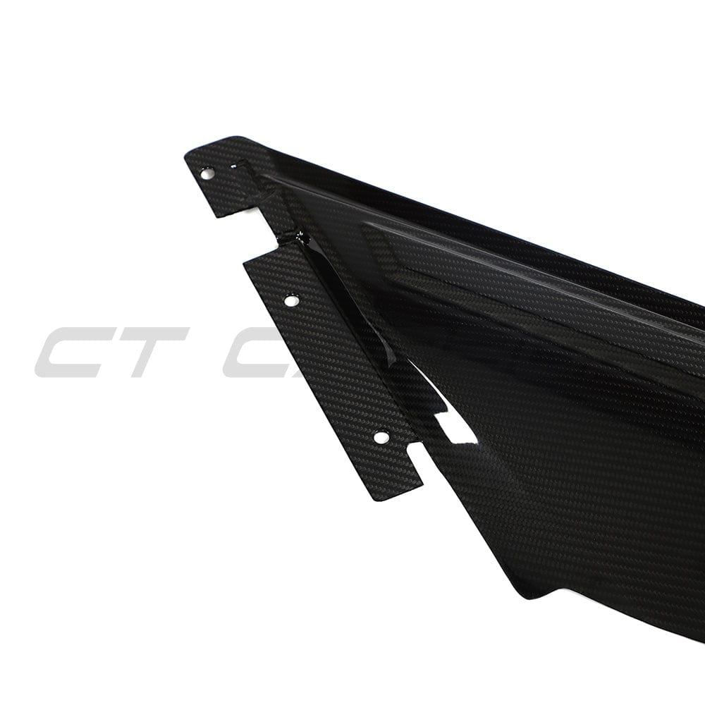 BMW M2 M3 M4 G87 G80 G81 G82 G83 carbon fiber air intake cover by CT Carbon, showcasing sleek, lightweight engine accessory.