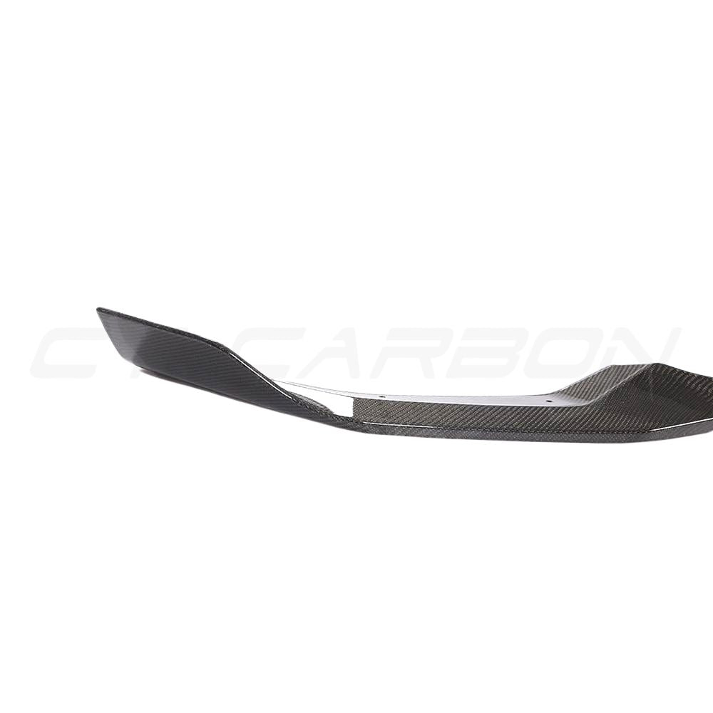 BMW M2C F87 carbon fibre splitter by CT Carbon, V4, featuring a sleek CS style design on a high-performance car.