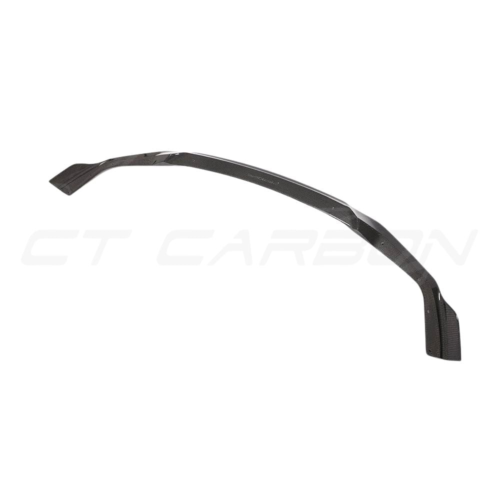 BMW M2C F87 carbon fiber splitter by CT Carbon, V4 CS style, enhancing aerodynamics and sporty look for the car.