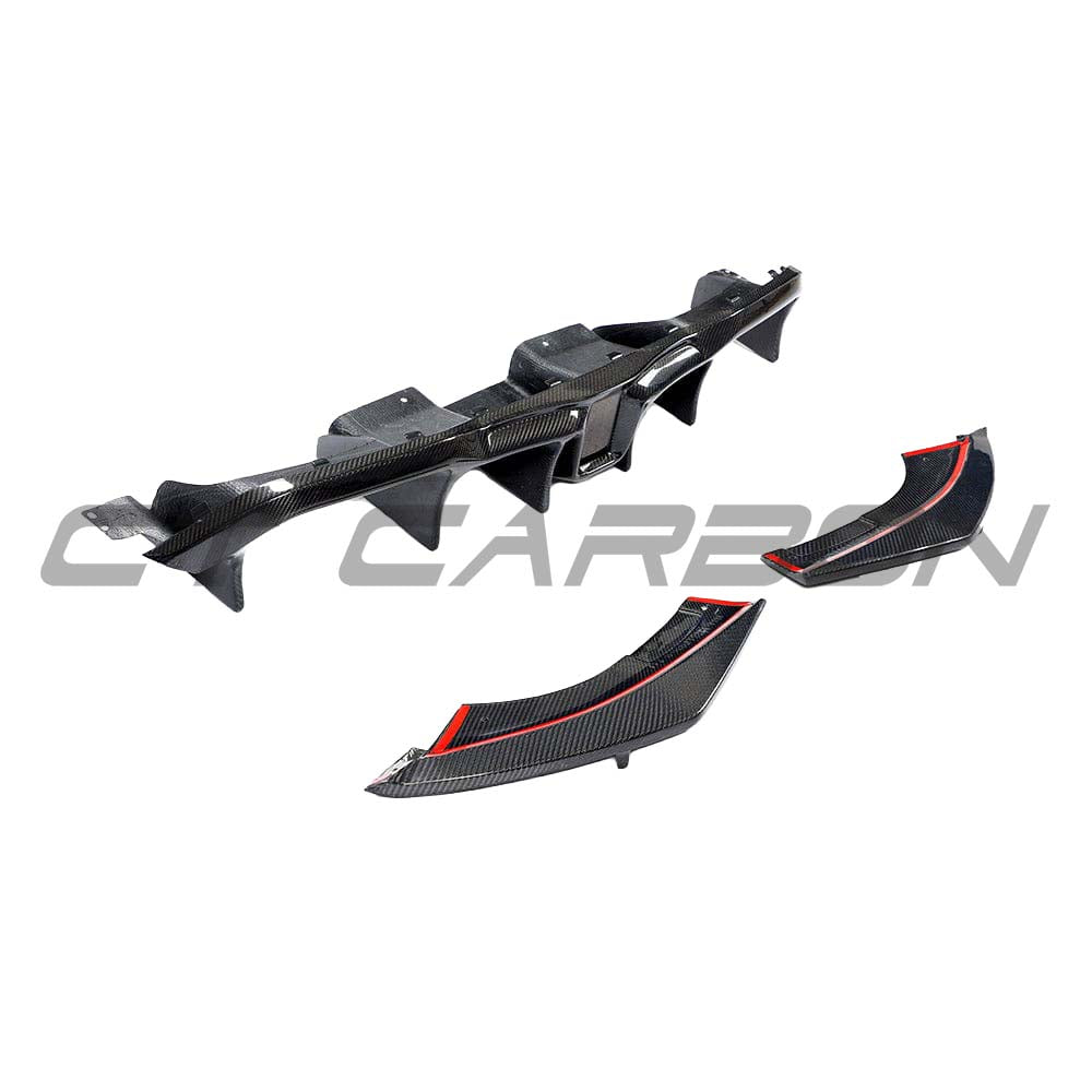 BMW F87 M2 2016-2018 CT Carbon full carbon fibre kit with aggressive diffuser, showcasing lightweight carbon fibre components.