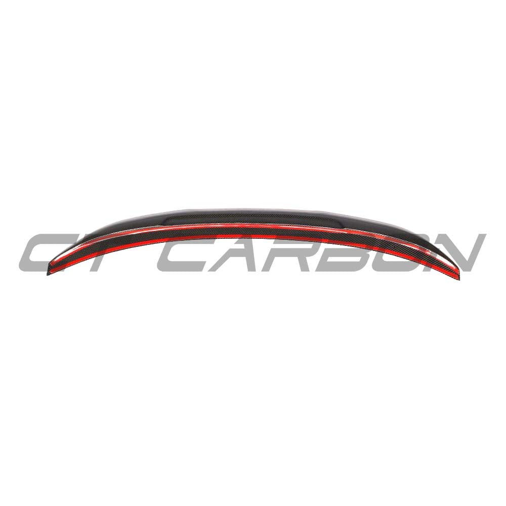 BMW M3 and 3 Series E90 carbon fiber spoiler from CT Carbon, showcasing sleek, lightweight automotive aerodynamic enhancement.