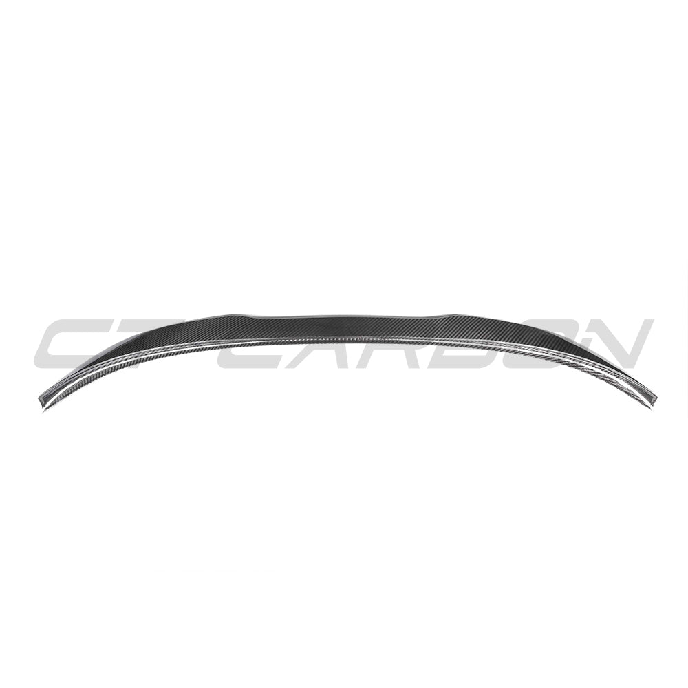 BMW F30 3 Series 2011-2019 full carbon fiber kit by CT Carbon, featuring a V6 spoiler and lightweight carbon fiber details.