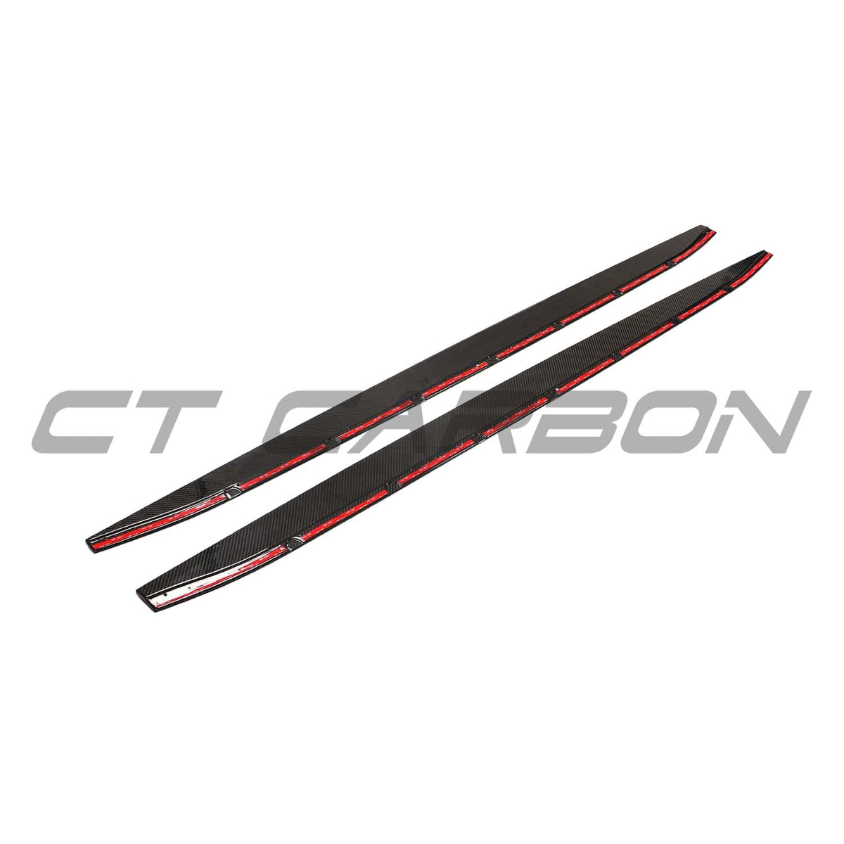 BMW G81 M3 Touring 2022+ full carbon fibre kit, side skirt replacement extension by CT Carbon, front and rear view.