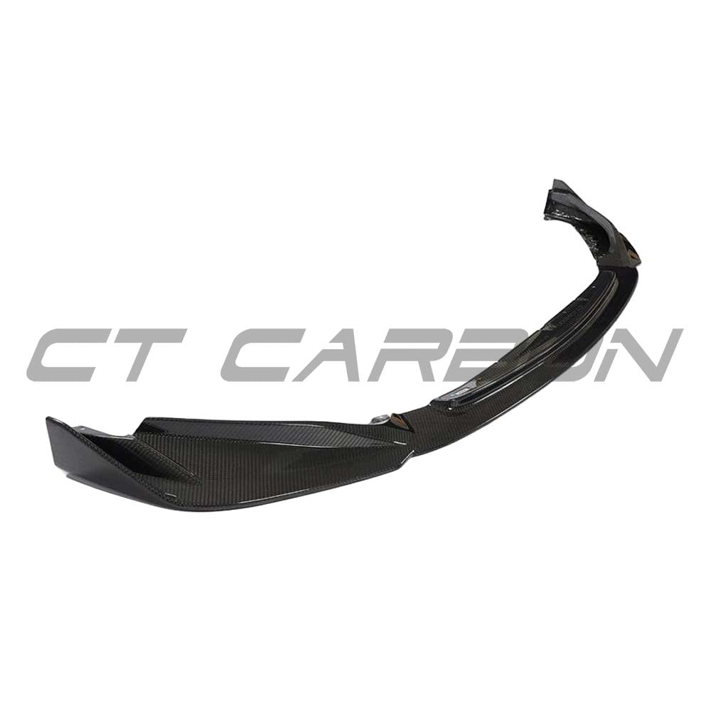 BMW M3 M4 G80 G81 G82 G83 Carbon Fibre Front End Pack by CT Carbon, showcasing the splitter and aerodynamic enhancements.
