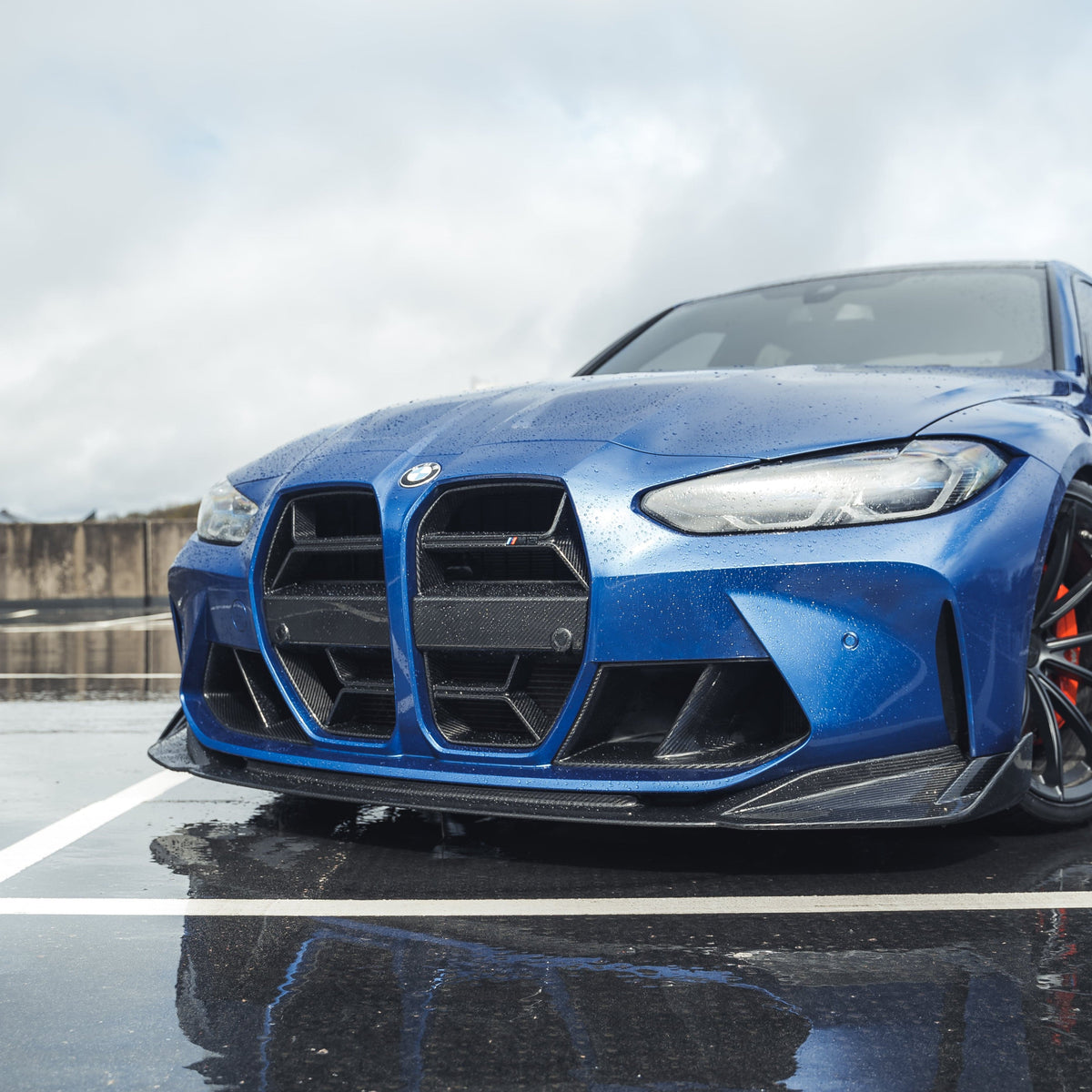 BMW M3 M4 G80 G81 G82 G83 carbon fiber front end pack by CT Carbon showing the sleek, lightweight carbon fiber design.