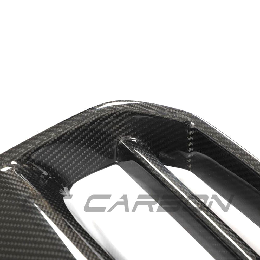 BMW M3 M4 G80 G82 G83 carbon fiber front end pack by CT Carbon, featuring grille without accessories, V4 style.