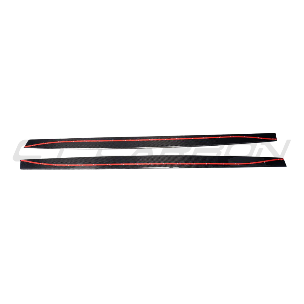 BMW F82 M4 coupe full carbon fiber kit by CT Carbon, including front splitter, side skirts, and rear diffuser.