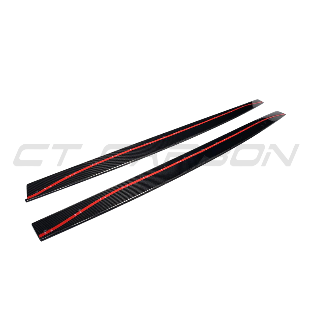 BMW F82 M4 Coupe 2014-2020 CT Carbon full carbon fiber kit, V1, showing front bumper, side skirts, and rear diffuser detail.