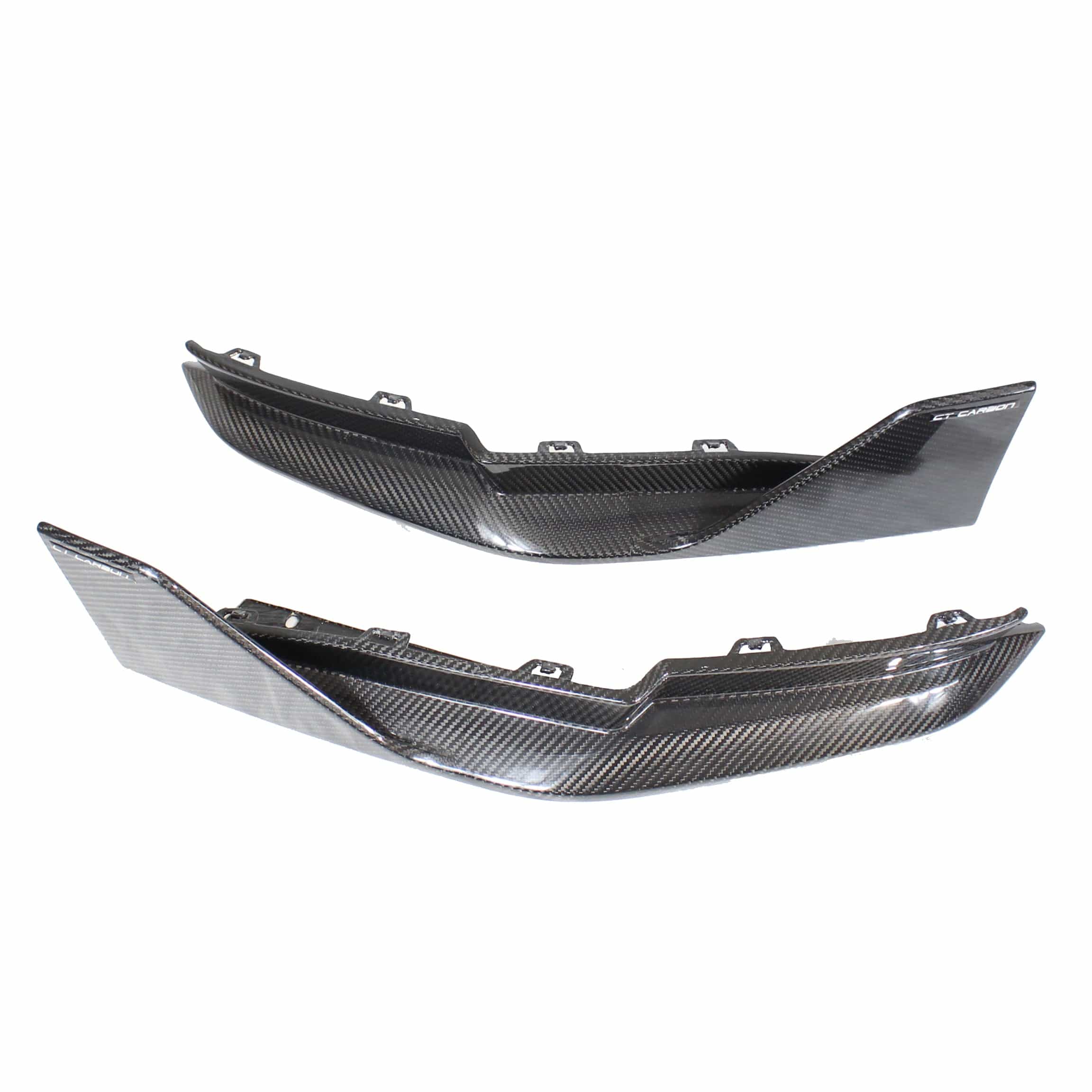 BMW M4 G82 G83 carbon fibre rear bumper corners by CT Carbon, stylish V1 accessory with sporty design and high-quality finish.