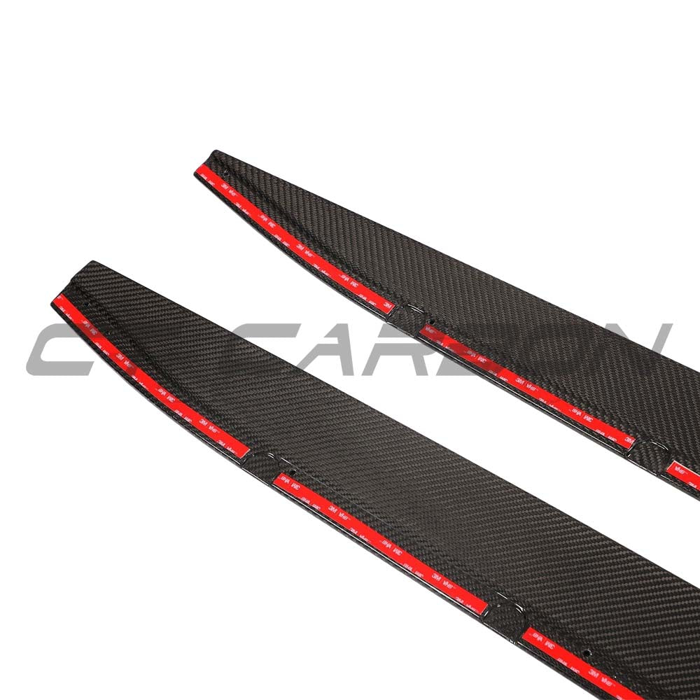 BMW G83 M4 full carbon fibre kit by CT Design, featuring side skirt extensions with a sleek carbon fibre finish.