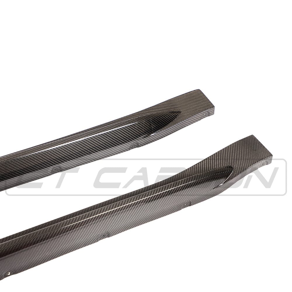 BMW M4 G82 G83 carbon fibre side skirt replacement by CT Design, showing the sleek, lightweight carbon fibre exterior.