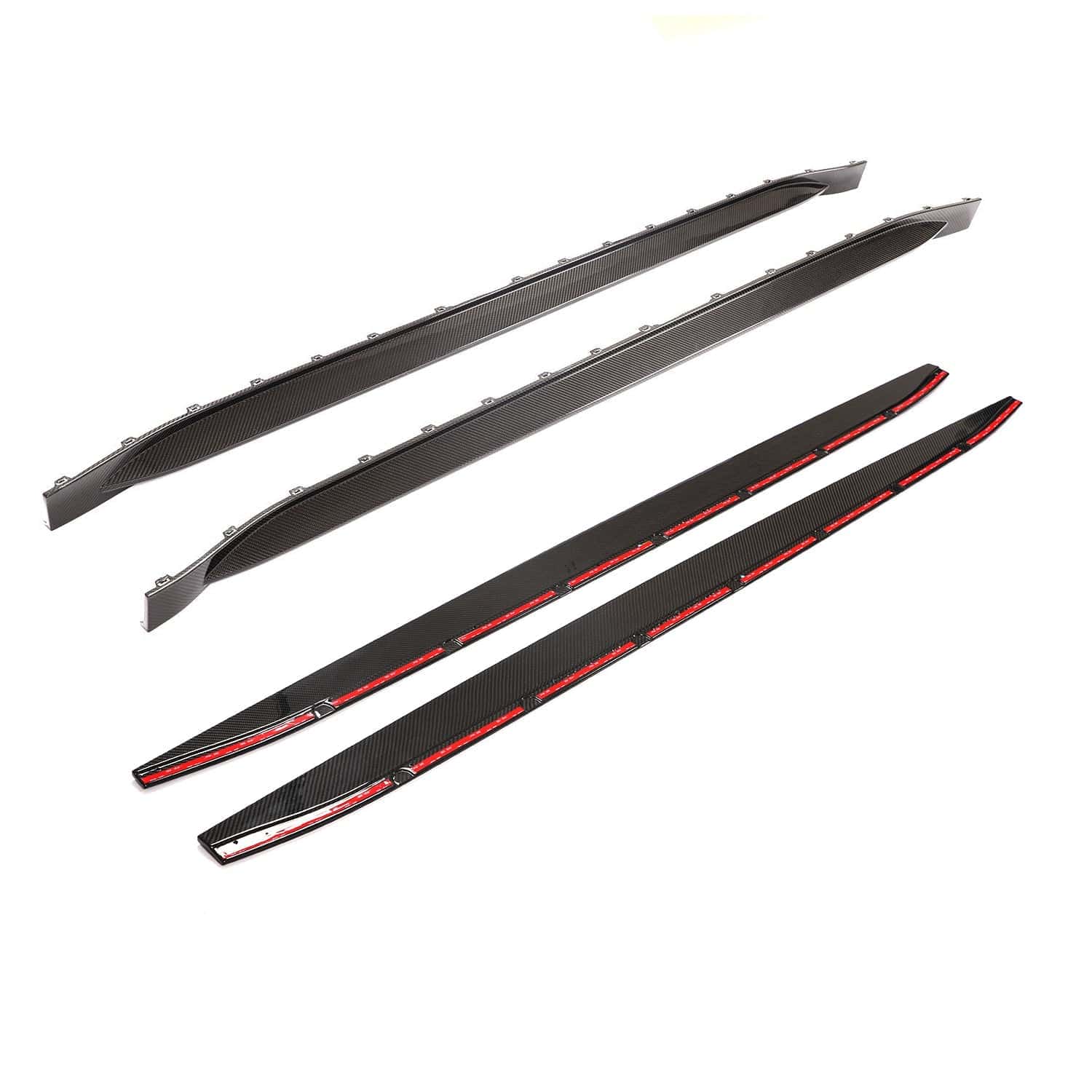 BMW M4 G82/G83 carbon fibre side skirt replacement and extension by CT Design, showcasing sleek, lightweight car side panel.