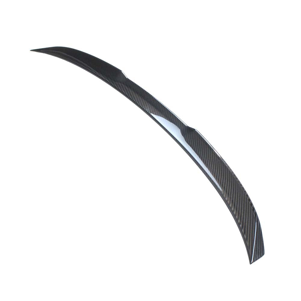 BMW M4 G82 G22 Carbon Fibre Spoiler by CT Carbon, V4 style, showcasing sleek, lightweight carbon fiber with aerodynamic design.