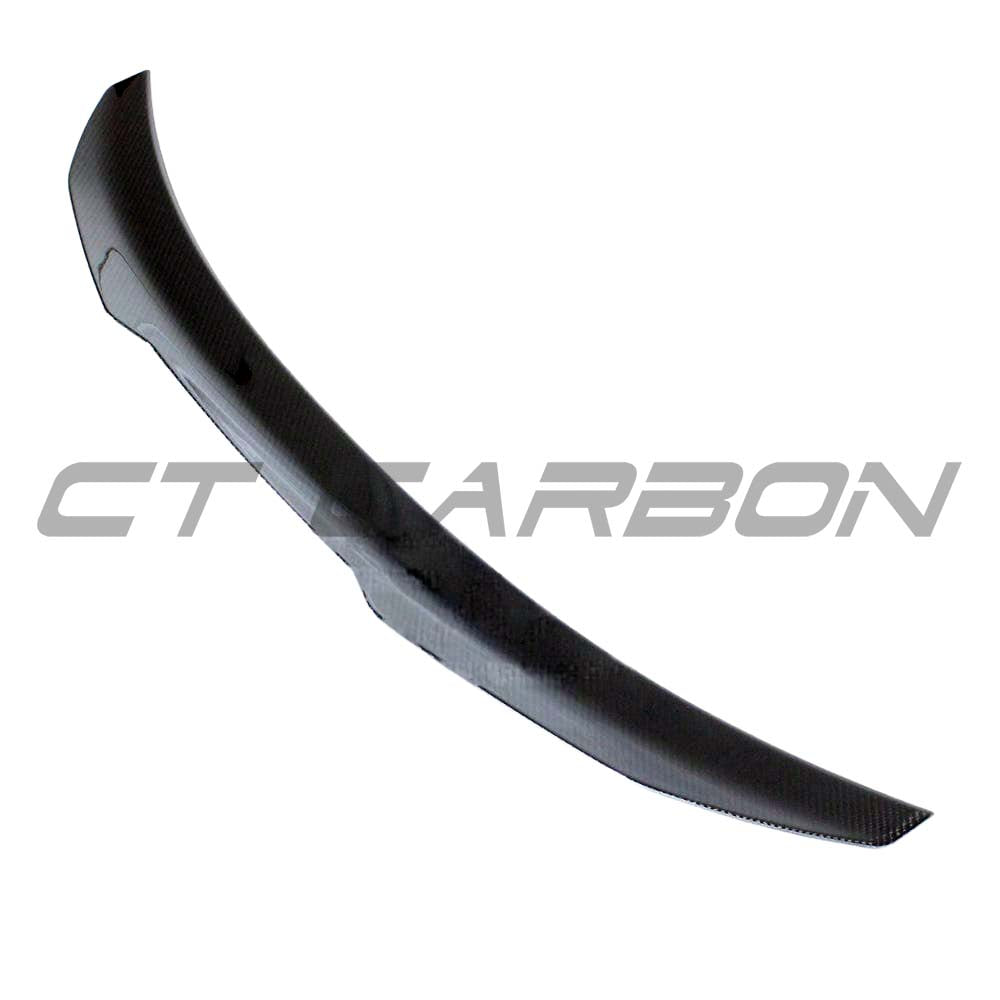 BMW M4 G82 G22 Carbon Fibre Spoiler by CT Carbon, V1 style, showcasing sleek carbon fiber design on the car's rear.