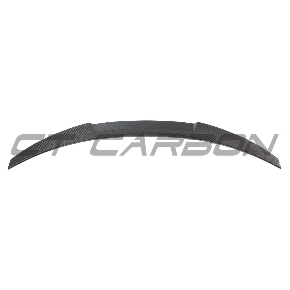 BMW M4 G82 G22 carbon fibre spoiler by CT Carbon, V3 style, showing the sleek, aerodynamic design on the car's rear.