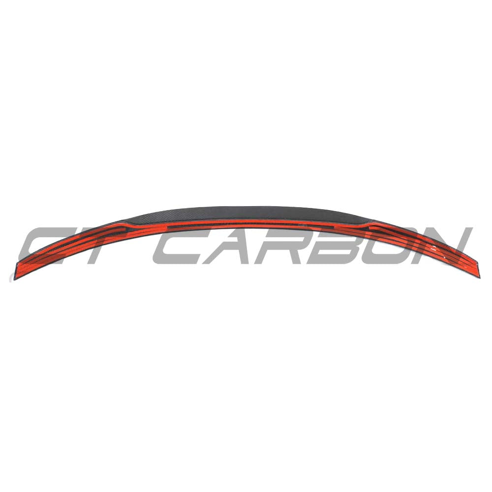 BMW M4 G82 G22 Carbon Fibre Spoiler by CT Carbon, V3 style, showcasing the sleek carbon fiber finish and aerodynamic design.