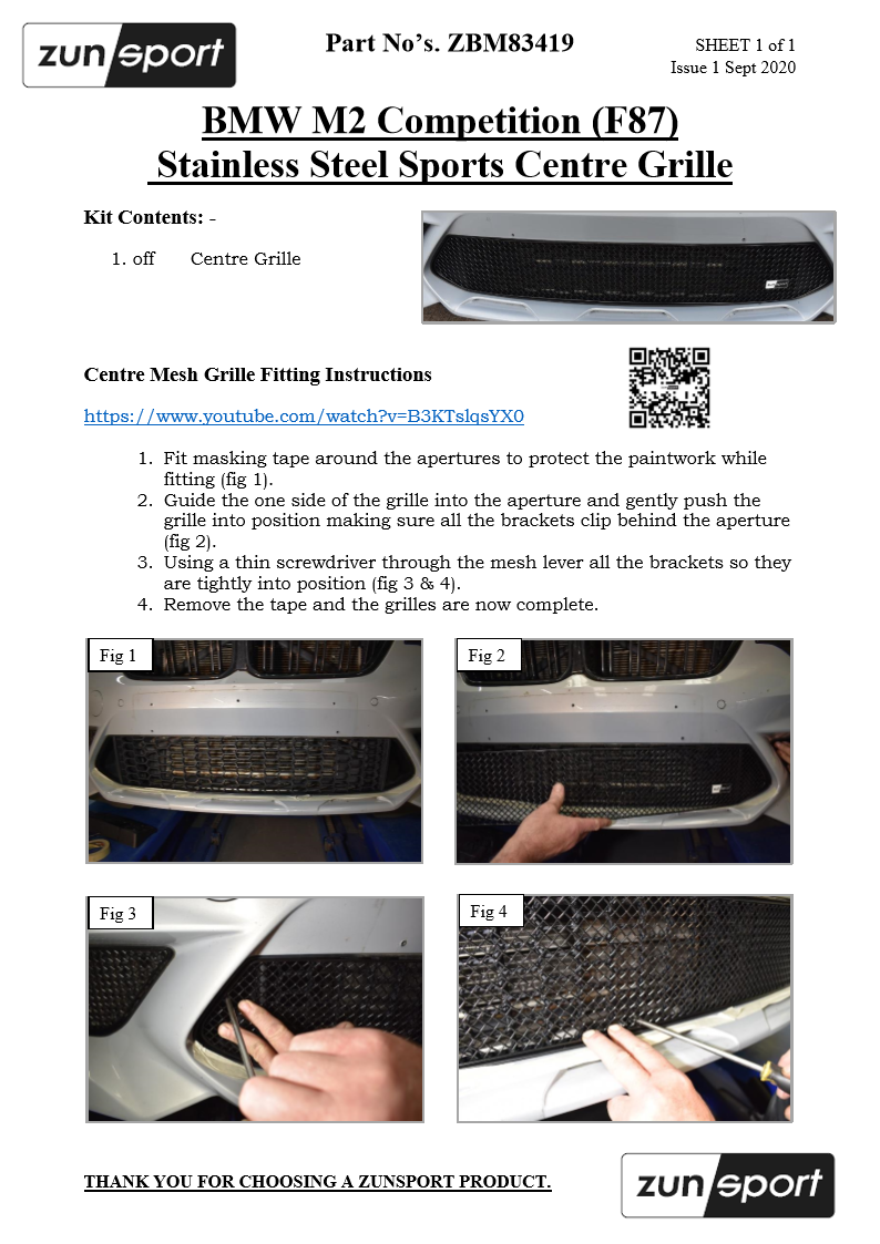 BMW M2 Competition (F87) - Front Grille Set - Nineteen72 Performance