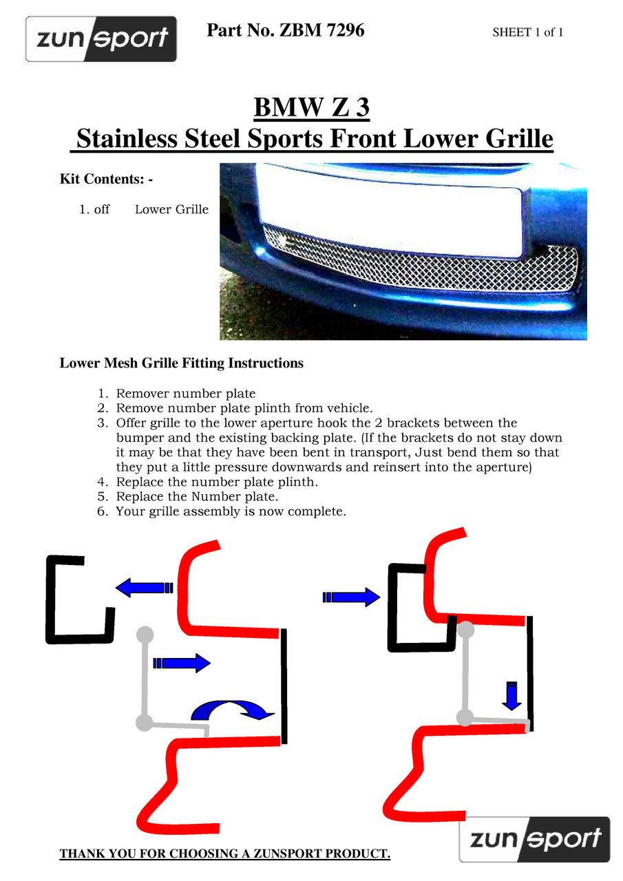 BMW Z3 Front Grille Set